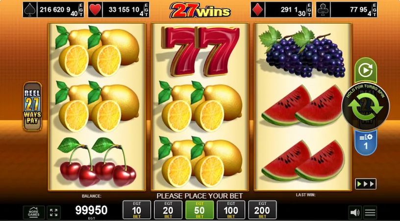 Фруктовий слот 27 Wins в казино