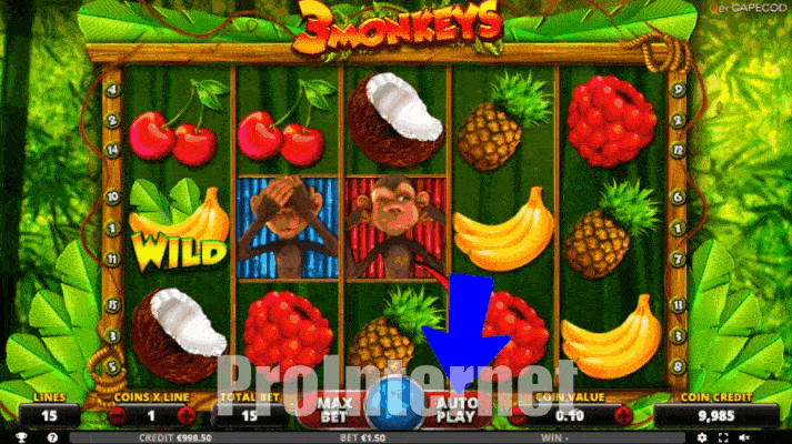 Автоигра в слоте 3 Monkeys