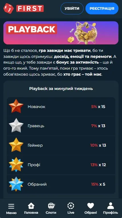 Кэшбэк First